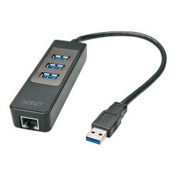 Hub Mini Lindy USB 3.0 3 Porte + Gigabit Ethernet