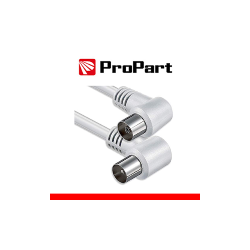 Connettore per antenna TV Propart - Cavo antenna TV IEC 2.5m SP-PR 90° bianco