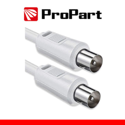 Connettore per antenna TV Propart - Cavo antenna TV IEC 2M SP dr. 90° bianco