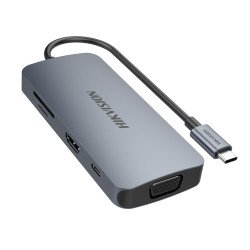 Hikvision - HUB da USB-C 3.0 Ad HDMI + VGA + 4*USB + Card Reader