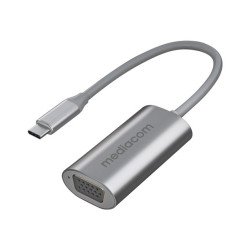 Mediacom - Convertitore interfaccia video - USB-C (M) a HD-15 (VGA) (F) - Supporto 1920x1200 (wuxga), a 1 via
